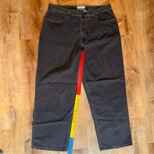 VTG Old Navy Mechanics Baggy Gray Denim Jeans 38x30 Wide Leg Y2K 90s High RiSE